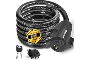 MUPAS Zamek rowerowy z 2 kluczami, zabezpieczenie przed kradzieżą, z uchwytem, akcesoria do roweru, motocykla, skutera, wózka dziecięcego, deskorolki