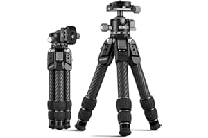 SIRUI AM-223S+G0 Mini treppiede per fotocamera in fibra di carbonio - ultraleggero 0,8 kg, altezza massima 42,4 cm, treppiede da tavolo con testa a sfera panoramica a 360°, supporto resistente fino a
