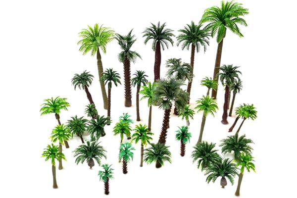 OrgMemory Palmiers Modèle, Plastique Modèle Arbre pour projets, (36Pièce, 3-16 cm), Arbres Miniatures