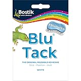 Bostik Blu Tack, Multipurpose Reusable Adhesive, Clean, Safe & Easy to Use, Non-Toxic, Handy Size, Colour: White