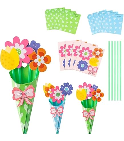 Activité Manuelle Kit Bouquets Fleurs Printemps Baker Ross - 3 Kits Bricolage Fête Des Mères Enfants Cadeau Fete Des Meres A Fabriquer