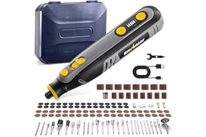 Enventor Mini Utensile Rotante Multifunzione a Batteria 8V, Mini Trapano Elettrico 124 Accessori, 5 Velocità Regolabili, 5000-30000RPM, Ricarica USB, per Incisione, Smerigliatura, Lucidatura