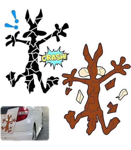 Adesivo Coyote In Vinile Per Auto - Sticker Decalcomania 28cm Nero Per Finestre E Superfici Lisce - Foto 4