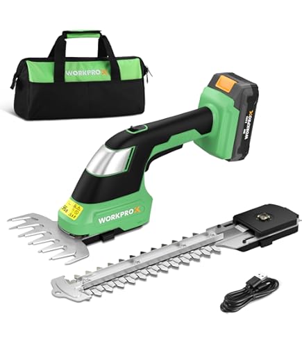 SEESII Taille-haie Sans Fil 2 En 1 Avec Batterie De 4000 MAh Et Chargeur, Lame De Cisaille à Gazon 150 Mm, Taille-haie 300 Mm, Sécateur Pour Haies Et Pelouses