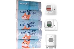 BUNMO Worki na odchody dla kotów, worki na śmieci do PURA Max, PURA Max 2 i PURA X, 5 rolek x 20 (100 sztuk), 55 x 30 cm