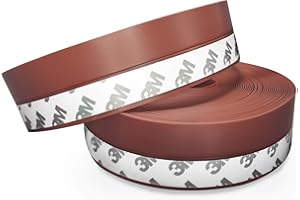 JEMESI Tira de Sellado, 10m x 35mm Tira Autoadhesiva Silicona Marrón Cinta Calafateo para Puerta Autoadhesiva para Puertas y Ventanas para puertas Insonorizado