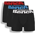 Bench Mens Classic Fit Soft Cotton Boxer Shorts, 3 Pack, XL, Black ('Macron')