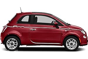 Generico Strisce Scritta Ricambio Compatibile con Fiat. 500, Tagliata Adesivi Stickers Fiancate Auto LOLLOMOTO (Rosa Lucido)