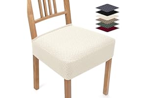 BalladHome Funda para Sillas Pack de 6 Funda Sillas Elástica Comedor Jacquard Fundas de Asiento para Silla Extraíbles y Lavables Cubiertas de la Sillas de Cocina Banquetes Hotel (Crema, Pack de 6) TB
