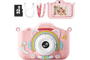 MAXGIA Cyfrowa kamera i kamera wideo dla dzieci w wieku 3-12 lat - aktualizacja aparatu do selfie