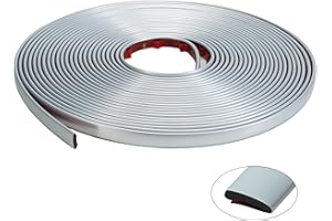 JSIWOTH Peel and Stick Trim, Matte Silver Waterproof Molding Trim for Walls, Edges, Borders, Window Frames, Backsplash Tiles, 3M Flexible and Self Adhesive Trim