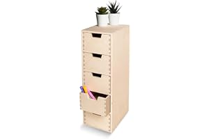 Creative Deco Mini Träkista med 5 lådor | 15 x 20,5 x 47 cm (+/- 1 cm) | Förvaringsskåp