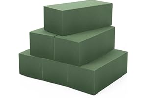 TAOPE Blumensteckschaum - Nasssteckschaum Set 20 x 9 x 6 cm Steckmoos, 6 Stück Quadratischer Blumenschaum, Steckmasse, Steckziegel für Blumengestecke - Steckschwamm, Basteln, Feiern, Hochzeit