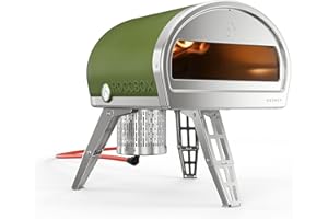 Gozney Roccbox Portable Outdoor Pizza Oven - Includes Professional Grade Pizza Peel, Built-In Thermometer and Safe Touch Silicone Jacket - Propane Gas Fired, With Rolling Wood Flame - New Olive Green