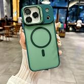 Coverzone iPhone 17 Pro Max uyumlu Kamera Lens Aparatlı Stand Olabilen Magsafe ile uyumlu Kamera Korumalı Şeffaf Full Color M