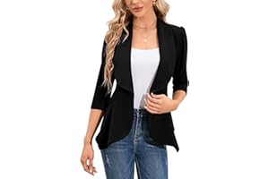 Clearlove Blazer Donna Elegante Business Blazer 3/4 Maniche Lunghe Slim Fit Primavera Giacca
