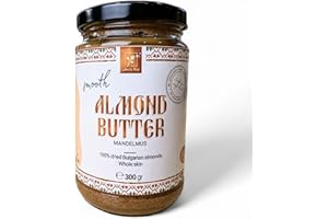 Amelia Rose - Smooth Almond Butter (300g) | No palm oil | No added sugar or salt | 100 Natural Whole Skin Single Farm Origin Bulgarian Almonds