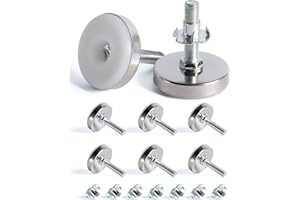 SPDYCESS 8 szt. M10X50MM Regulowane Nóżki Poziomujące, Wkręcana Okrągła Podstawa Nóżki Meblowe, Stała Stopka Nóżek Stołowych, z 8 szt. Nakrętki, do Nogi Łóżka Szafki