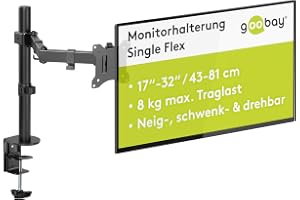 goobay monitorbordsfäste 17–32 tum, ergonomisk, VESA-kompatibel, upp till 8 kg, kabelhantering – 58528