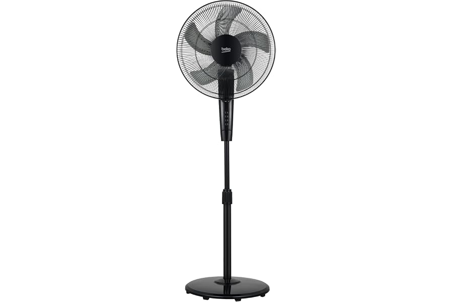 Beko - EFS5100B - Pedestal Fan, 45 W, 3 Speed, Adjustable Height and Tilt - Black, 45.2 x 40 x 135 cm