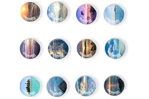 YITOBICI Dekoracyjne magnesy, kolorowe magnesy, magnesy na lodówkę, na tablicę suchościeralną, 12 sztuk szklanych magnesów na lodówkę (ocean)