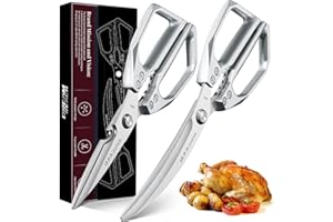Dream Reach Poultry Shears Set- Heavy Duty Silver Kitchen Scissors for Food, Turkey