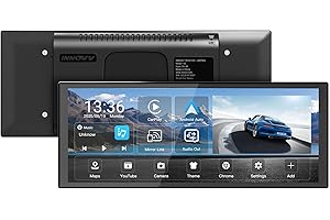INNOVV V2 10,3-Zoll-Wireless-Carplay- und Android-Auto-Dashcam,1920 × 720 IPS-Touchscreen für Autos, Mirror Link, Loop-Aufzeichnung, GPS, Siri mit verstellbarem Magic Stand