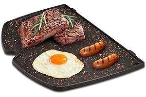 VNIERXFUL 6559 Piastra in ghisa per barbecue Weber Q200, Q220, Q240, Q260, Q2000, Q2200, Q2400 Series a gas, 38,9 x 27,5 cm