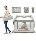 HENGMEI 127x127cmx68cm Parc pour bébé Parc pliable Parc pour bébé Playpen avec 50 balles océan