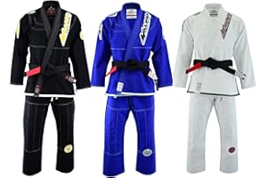 Malino Brasilianischer Jiu-Jutsu-Anzug, BJJ-Gi-Uniform für Erwachsene, Perlenstoff, Baumwolle, 450 g/m², Farben Weiß, Schwarz, Blau, Größen A1, A2, A3, A4