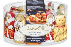 ‎LINDT Lindt Schokolade Mini Figuren Mischung | 12 x 200 g | Mini Mischung aus feinster Vollmilch Schokolade | Schokoladen-Geschenk zu Weihnachten | Weihnachtsschokolade