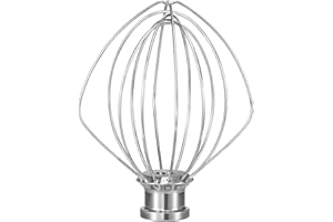 SYNYEY Accessoires de rechange pour fouet 6 fils en acier inoxydable K45WW compatible avec robot de cuisine Kitchenaid