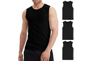 LiKing Pacco da 3/6 Canotta Uomo,100% Cotone,Tank Top Sportive Allenamento Canotte Elasticizzato Stringer Vest,Senza Maniche,con Scollo Rotondo,Casual Canotte estive Smanicato Uomo