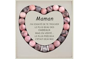 Lueaurra Cadeau Fete des Meres Cadeau pour Maman Bracelet Pierres Naturelles Femme Original Cadeaux Noel Maman Cadeau Anniversaire Bracelet