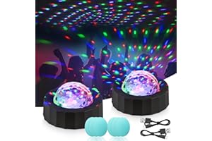URAQT Mini Discokugel Licht, 3 Farben RGB Mini Discolicht Partylicht USB Wiederaufladbares Sound Aktivierte Discokugel LED Musikgesteuert Bühnenlicht für Alle Partys und Autoinnendekoration