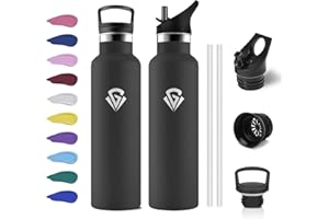 KOLLYKOLLA Botella Agua 750ml, Botella Termica con Doble Pared Aislante, sin BPA, Garrafa Agua Acero Inoxidable, Botella Gimnasio Ideal para Adultos, Escuela, Oficina, Viajes, Senderismo, Yoga, Running, Fitness