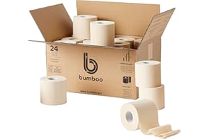 Bumboo Bamboo Toilet Roll 24 Pack | Unbleached Toilet Paper 3 ply, 300 Sheets | Eco Toilet Rolls | Plastic-Free, Soft, Strong, Sustainable & Biodegradable Toilet Tissue