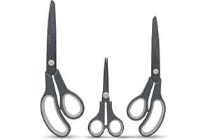MAGNIFICENT 7 STAR Magnificent Multipurpose Scissors – 3-Pack Teflon-Coated Stainless Steel Blades, Soft Grip Handles – Perfect for Sewing, Crafting, Fabric, Office, Home & Kitchen Use