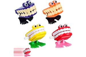 Mienocol 4 Stück Aufziehbare Zähne Spielzeug für Kinder,Klapperzähne Gebiss Spielzeug,Aufziehbare Laufende Zähne,Springender Aufziehspielzeugfür Halloween Dekoration Mitgebsel Kindergeburtstag
