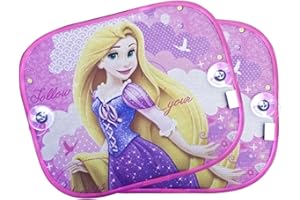 Theonoi car sun shade, Minnie Mouse/ Frozen Princess/ Sofia, side window sun visor, UV protection, Princess, pack of 2