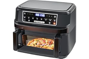 ‎EMPHSISM 12L Heißluftfritteuse Einzel- und Doppelkammern Einstellbar, Emphsism XXL Airfryer mit Touchscreen 8 Programme, Heissluftfritteuse mit Sichtfenster