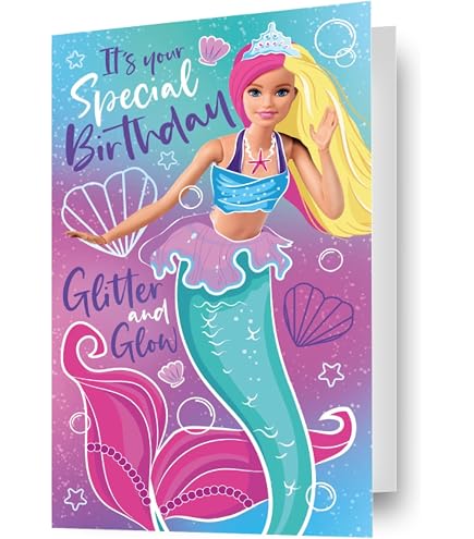 Danilo Barbie Verjaardagskaart – Leeftijd 7 – Officieel Gelicenseerd, Met Sparkle Tekst, FSC-gecertificeerd Papier, Inclusief Envelop, 9 X 5 Inch