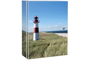 ‎BANJADO banjado Medizinschrank abschliessbar mit Motiv Leuchtturm 35x46x15cm - großer Arzneischrank für die Hausapotheke - Medikamentenschrank aus Metall zur Medikamenten Aufbewahrung