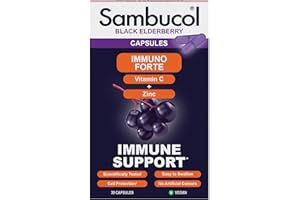 Sambucol Natural Black Elderberry Immuno Forte Capsules | Vitamin C | Zinc | Immune Support Supplement| 30 Capsules