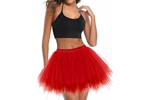 UOTORI Tüllrock Damen Tutu Kurz Petticoat Unterrock Ballet Tanzrock Vintage Tüll Kinder Retro Ballettrock