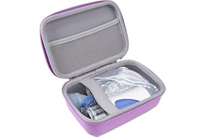 Leayjeen Hard Shell Case for Asthma Inhaler, Travel Case Bag Compatible with Asthma Inhaler,Masks,Spacer, EVA Hard Shell Material (case only) Purple