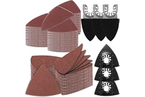 AOZZY 246 Multitool Schleifplatte für Delta-Schleifer, 3 finger sanding pad holder und 3 Dreieck-Schleifscheiben, 240 Blatt Schleifpapier, inklusive 60/80/120/180/240/320er Körnung