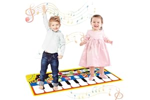 MOZOOSON Baby Spielzeug ab 1 Jahr Musikmatte, Kinderspielzeug ab 1 Jahr, Geschenk 1 Jahr Junge Mädchen, Geburtstag Mädchen Junge ab 2 3 4 Jahre, Weihnachts Geschenke für Mädchen, Klaviermatte Tanzmatten