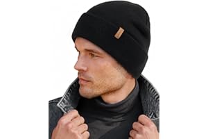 FURTALK Classic Beanie Mütze Herren mit Weichem Fleecefutterr Unisex Strickmütze Warm Bequem Wintermütze für Damen