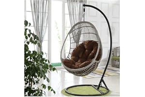 YLXD 90 * 120cm Silla Colgante Mimbre Huevo Cojín, Columpio Cojín Suave De Engrosamiento para Columpio, Hamaca Jardin(Kcolic Sin Silla Colgante)